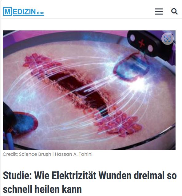 Im Zellversuch haben Wunden auf leichten Strom reagiert, indem sie sich schneller geschlossen haben
